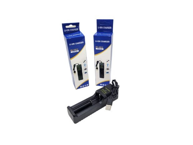 &uu CARGADOR PILA SIMPLE CAJA 126650 18650 14500 16340